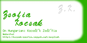 zsofia kocsak business card